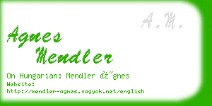 agnes mendler business card